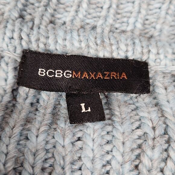 ☔️🔸️BCBGMaxAzria Blue Variegated Alpaca Single Button Cardigan Sweater Large - Picture 10 of 12